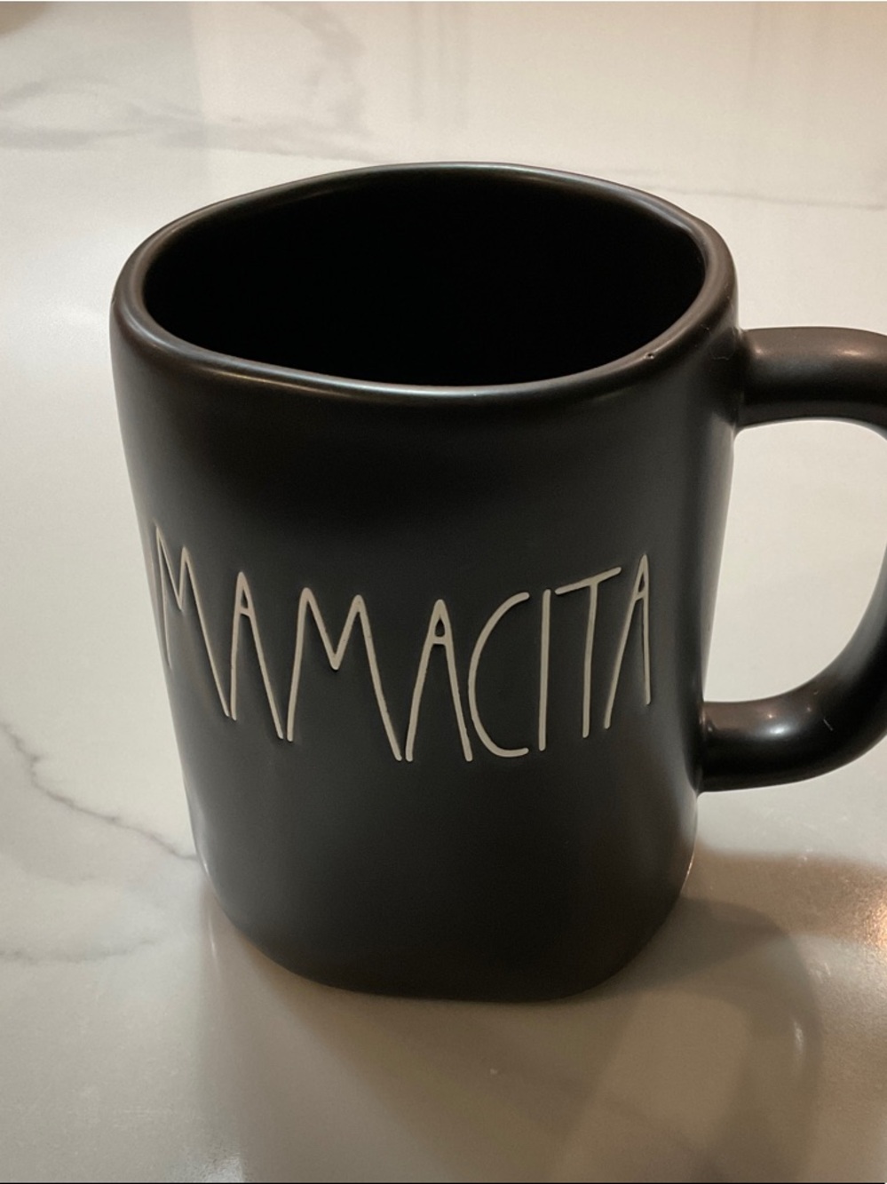 Rae Dunn MAMACITA Black Ceramic Mug .
